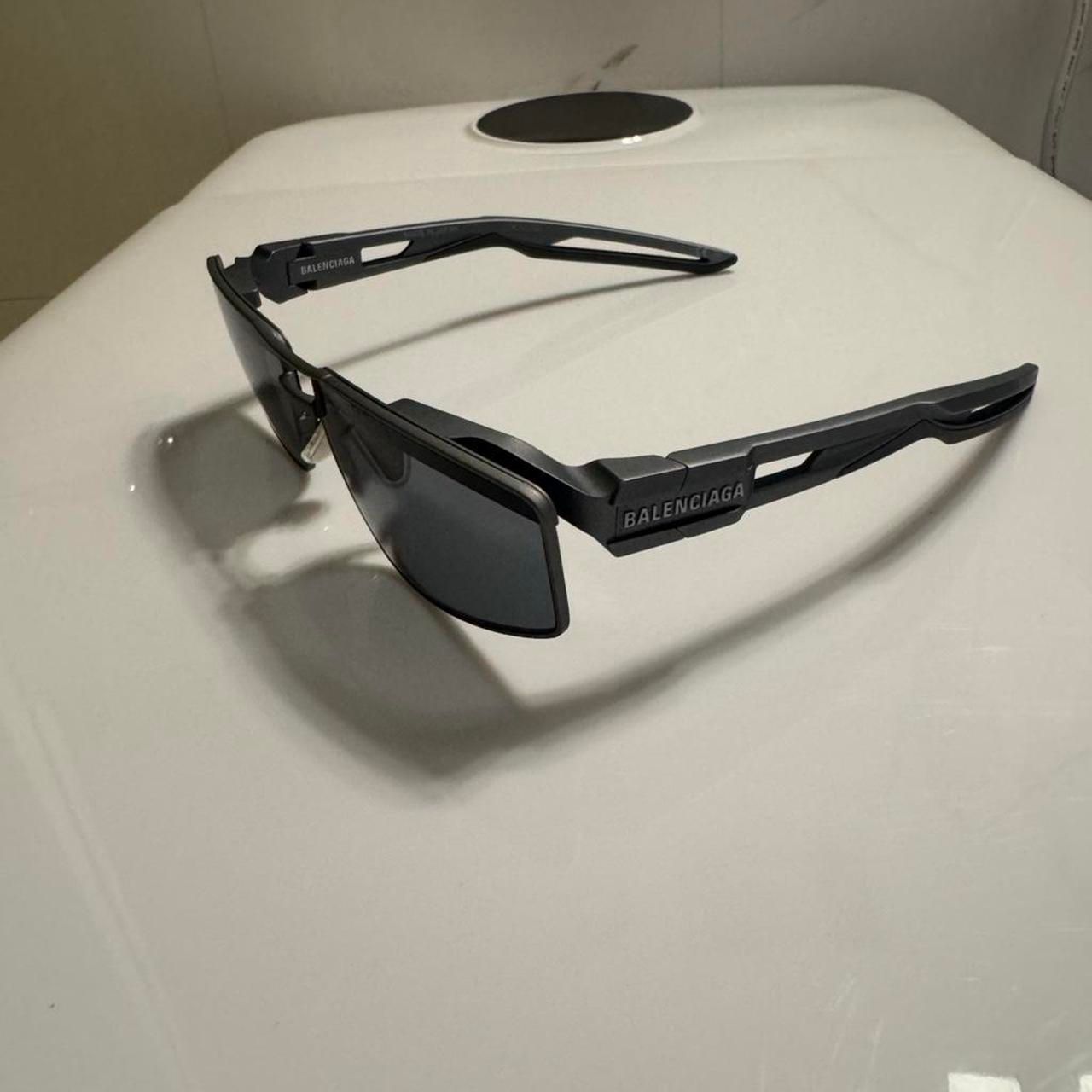 Balenciaga Bb0109s Rectangular Metal Sunglasses Made In Japan